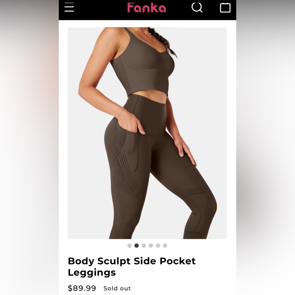 Fanka Body Sculpt Full Length Legging with pocket - Chocolate Brown M